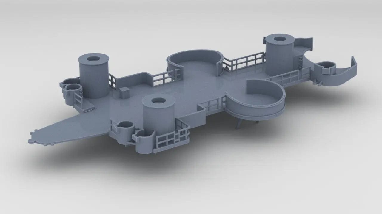 1/144 USS BB59 1st Level Abv. House - distefan 3d print