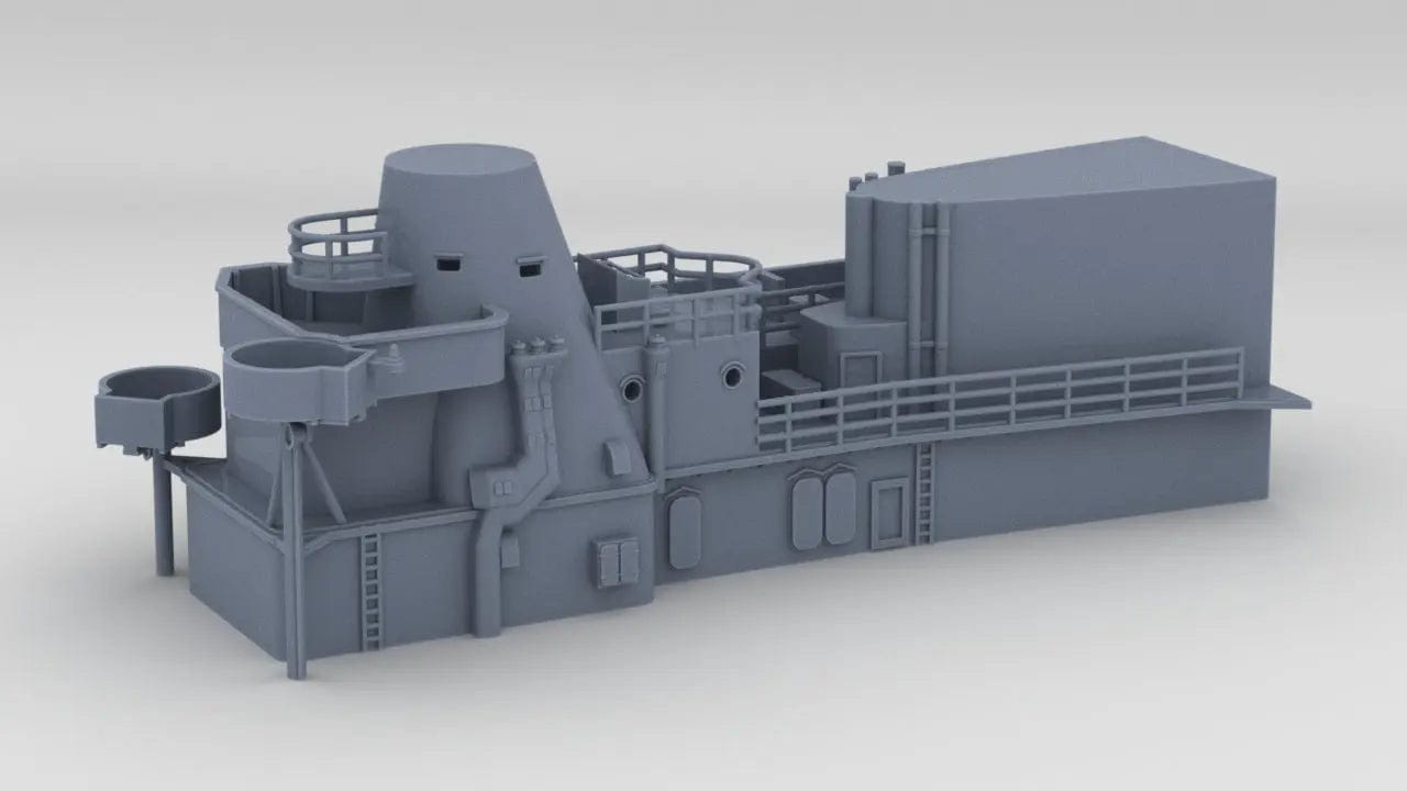 1/144 USS BB59 Funnel Tower (Below Part) - distefan 3d print