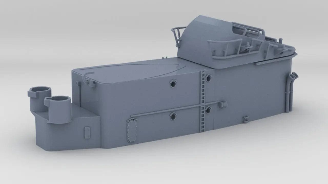 1/144 USS BB59 Funnel Tower - distefan 3d print