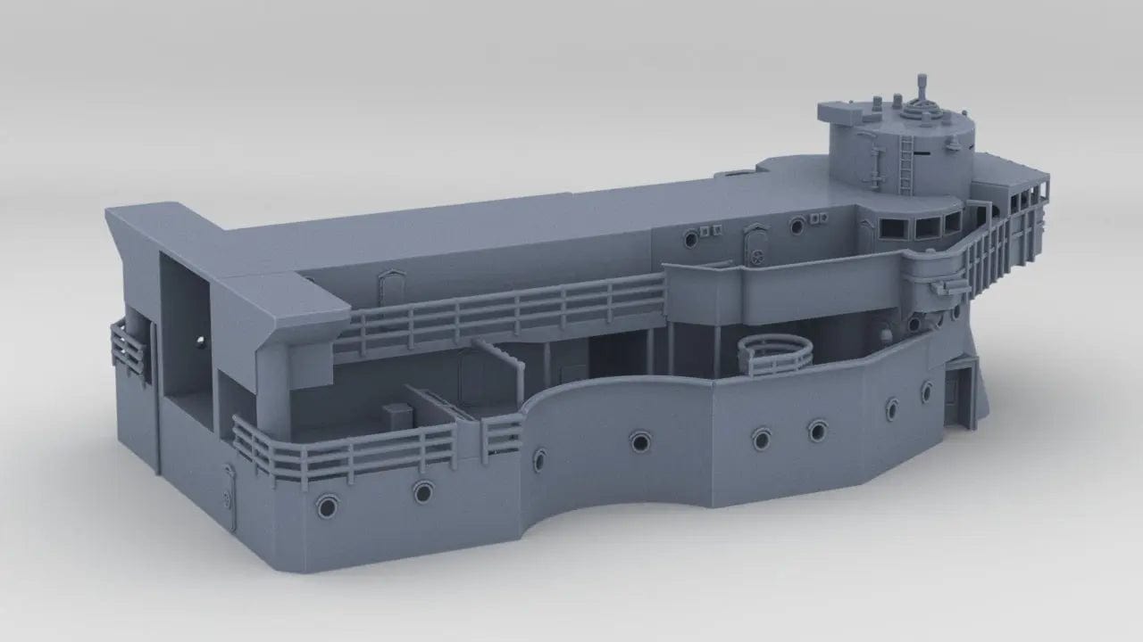 1/144 USS BB59 Superstructure Level 3-4-5 - distefan 3d print