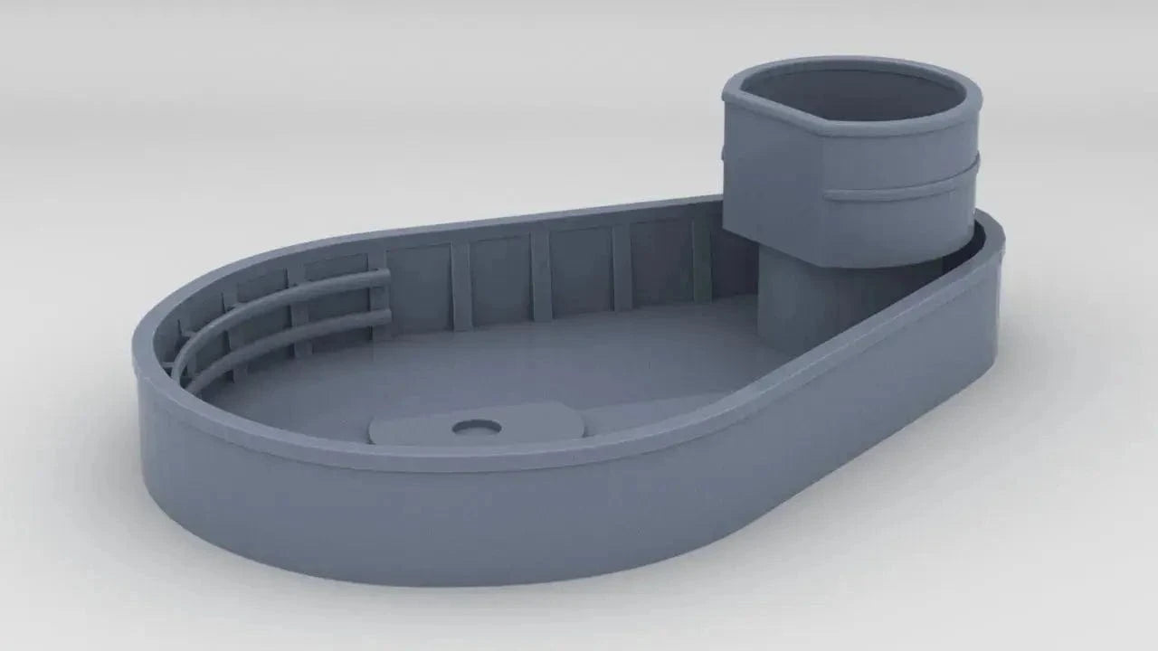 1/144 USS Fletcher Aft 40mm Bofors Tear Drop Tub (Lindberg) - distefan 3d print