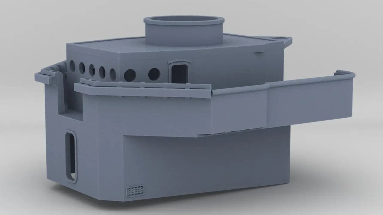 1/144 USS Fletcher Square Bridge Deck w/ Pilot House - distefan 3d print