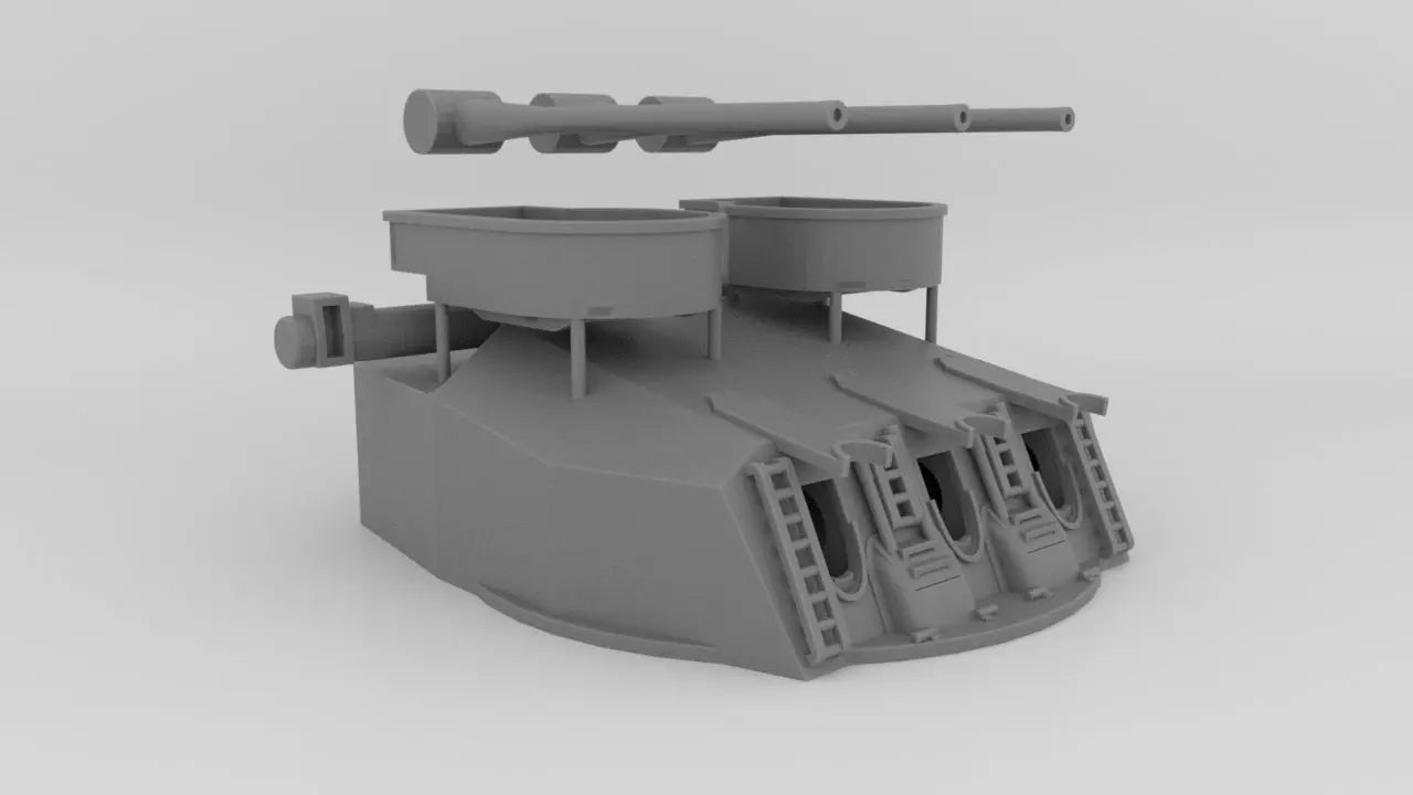 1/150 French Richelieu Aft Triple 152mm Turret A 3dspro