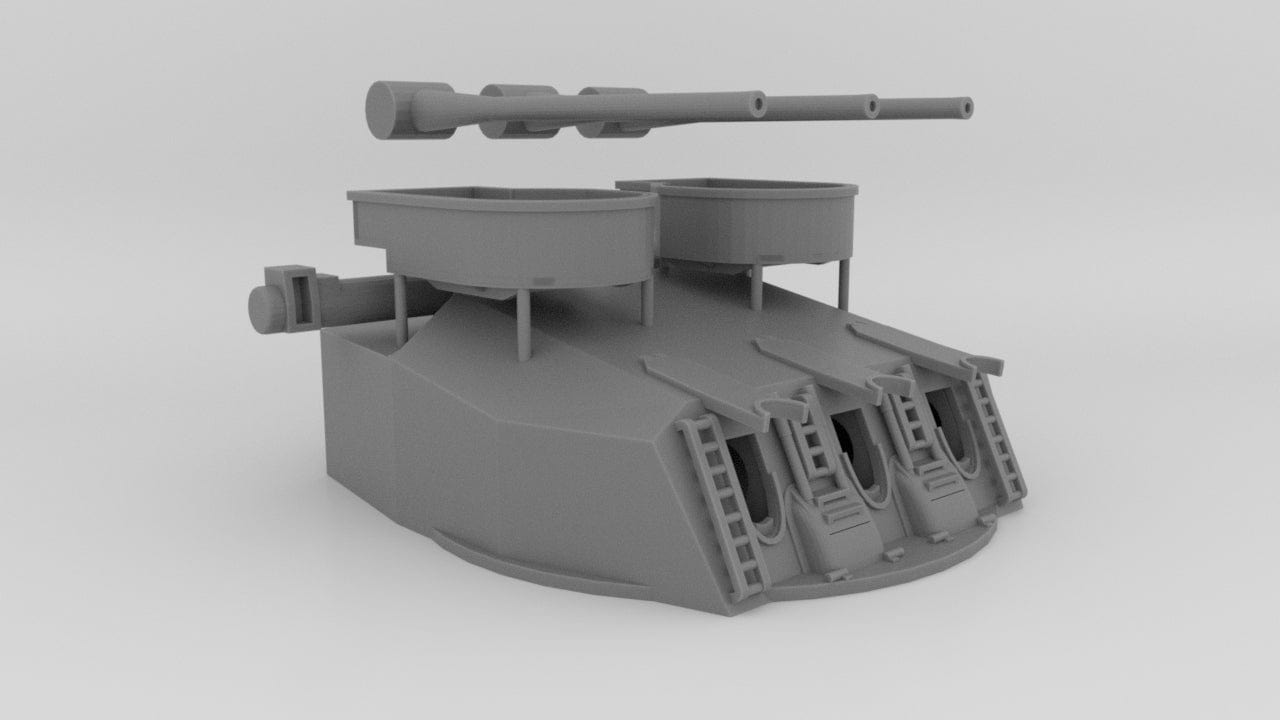 1/150 French Richelieu Aft Triple 152mm Turret A 3dspro