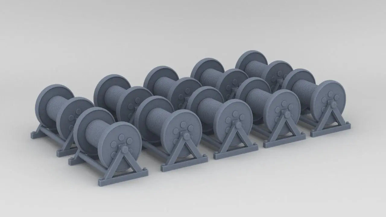 1/150 HMS Rope Reels Set (10pcs) Resin3Dinteractive