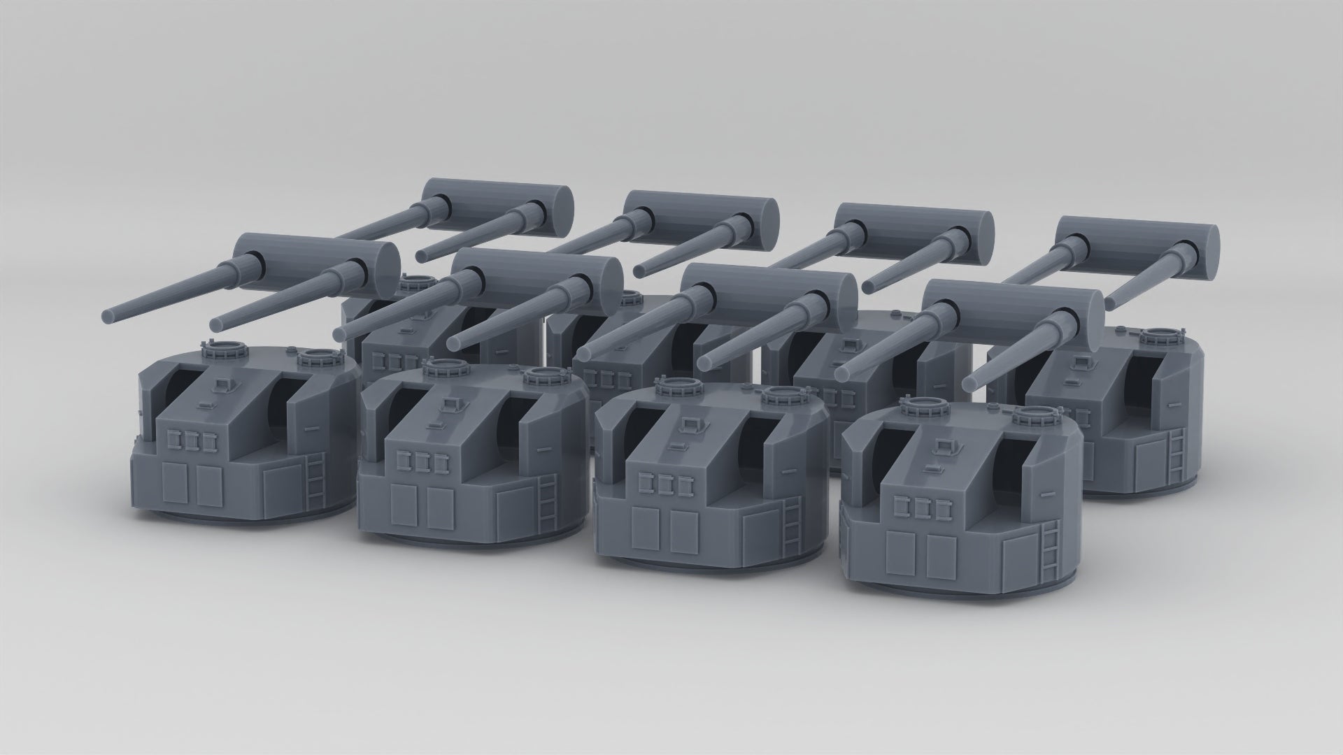1/150 RN Twin QF 5.25-inch (133 mm) Gun Set (8pcs) - distefan 3d print