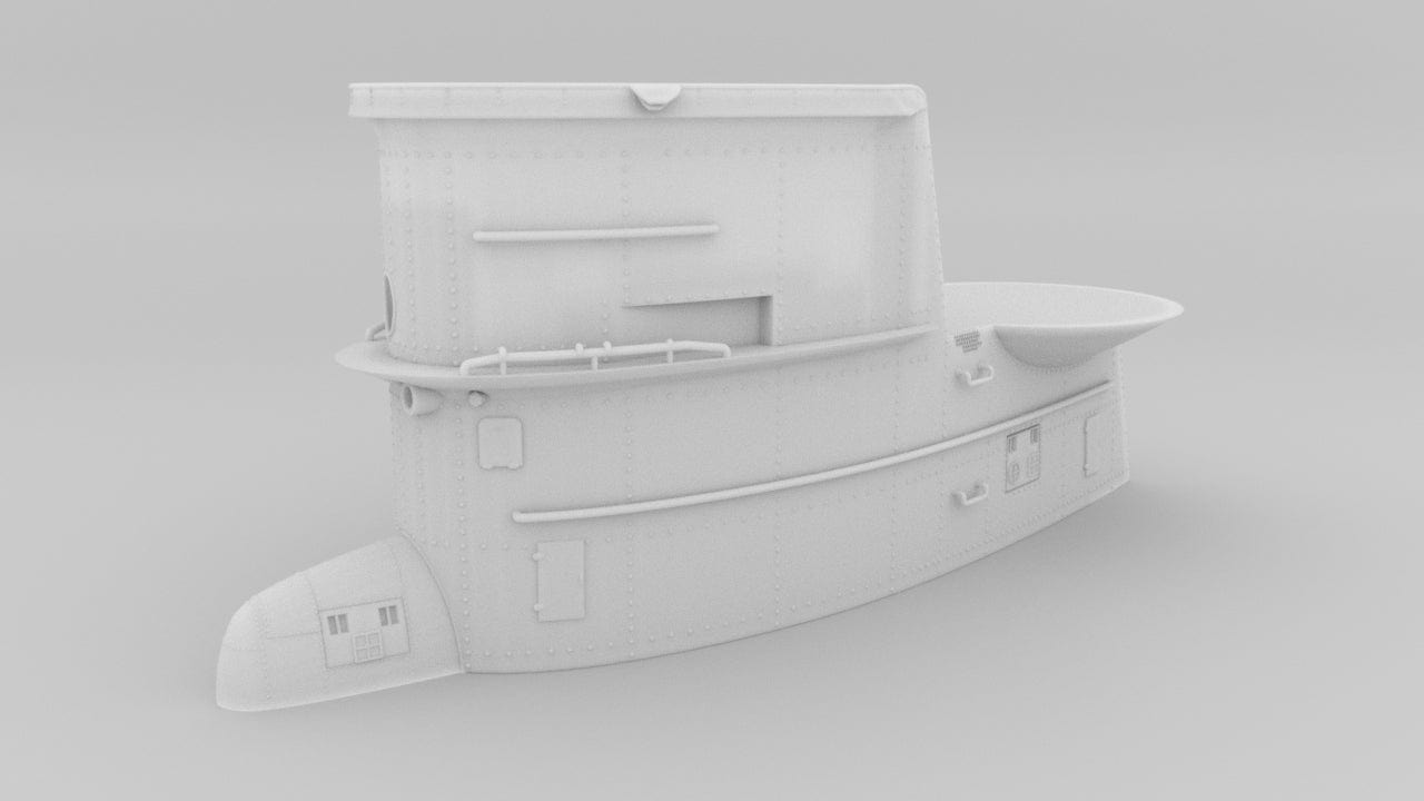 1/16 DKM U-Boot VII/C Conning Tower v2   - distefan 3d print