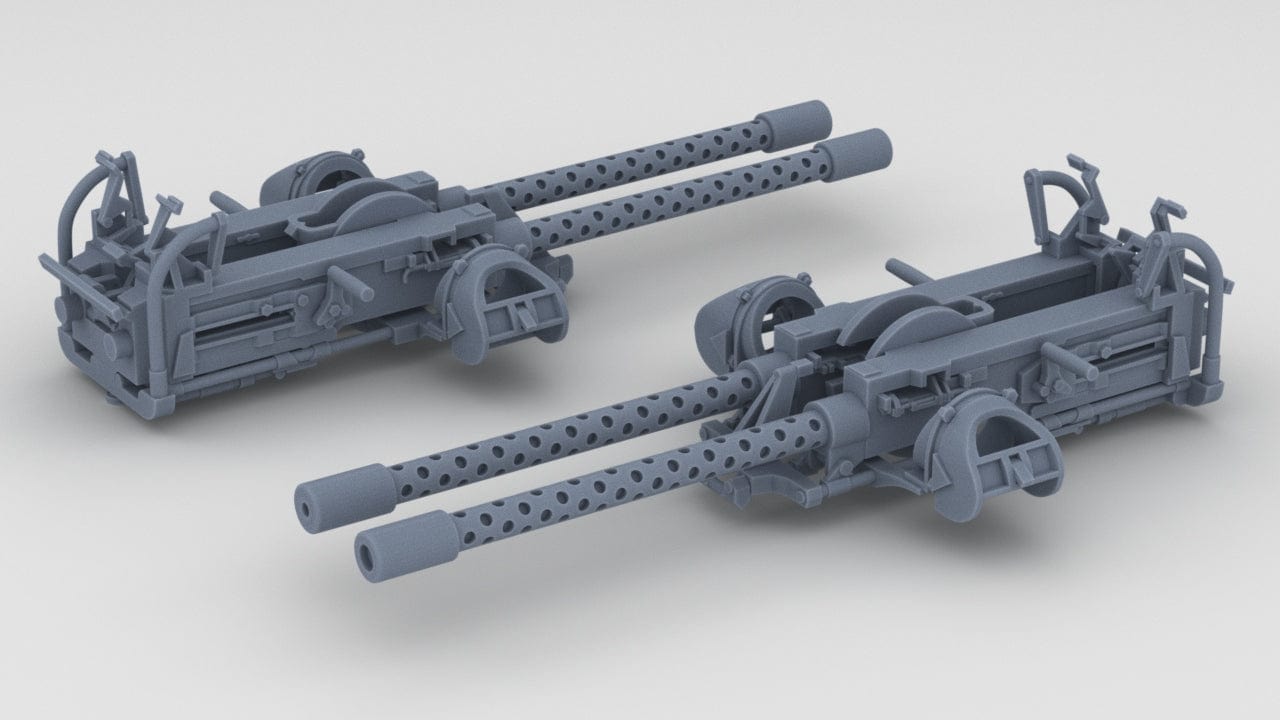 1/16 USN Twin .50-inch (12.7 mm) Browning M2 Machine Gun Set (2pcs) - distefan 3d print