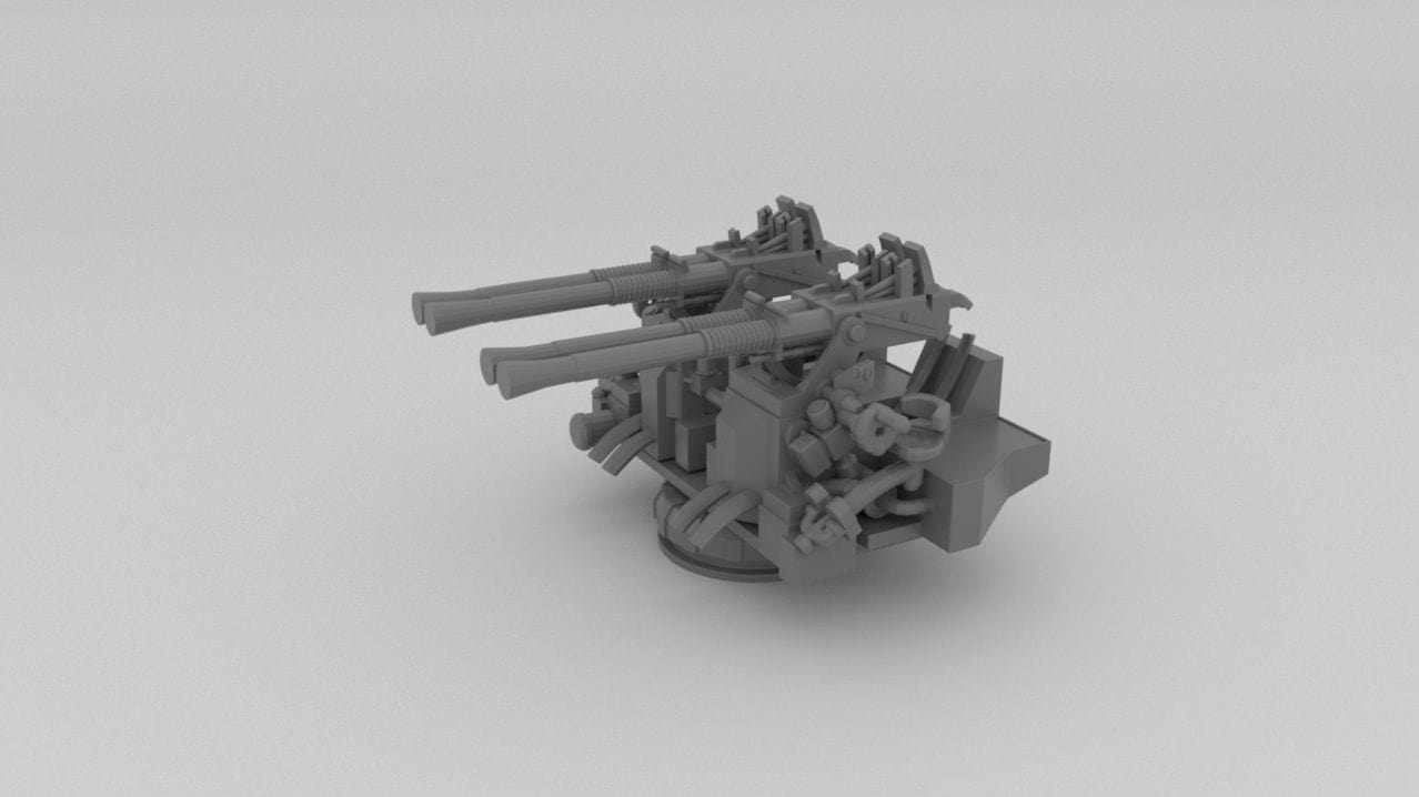 1/160 USN 40mm Quad Bofors Mount Resin3Dinteractive