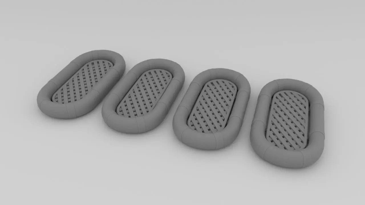 1/160 USN Life raft Oval Set 4pcs - distefan 3d print