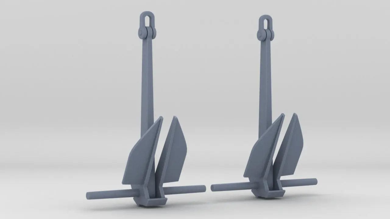1/164 USN Anchor Danforth 750kg. Set (2pcs) - distefan 3d print