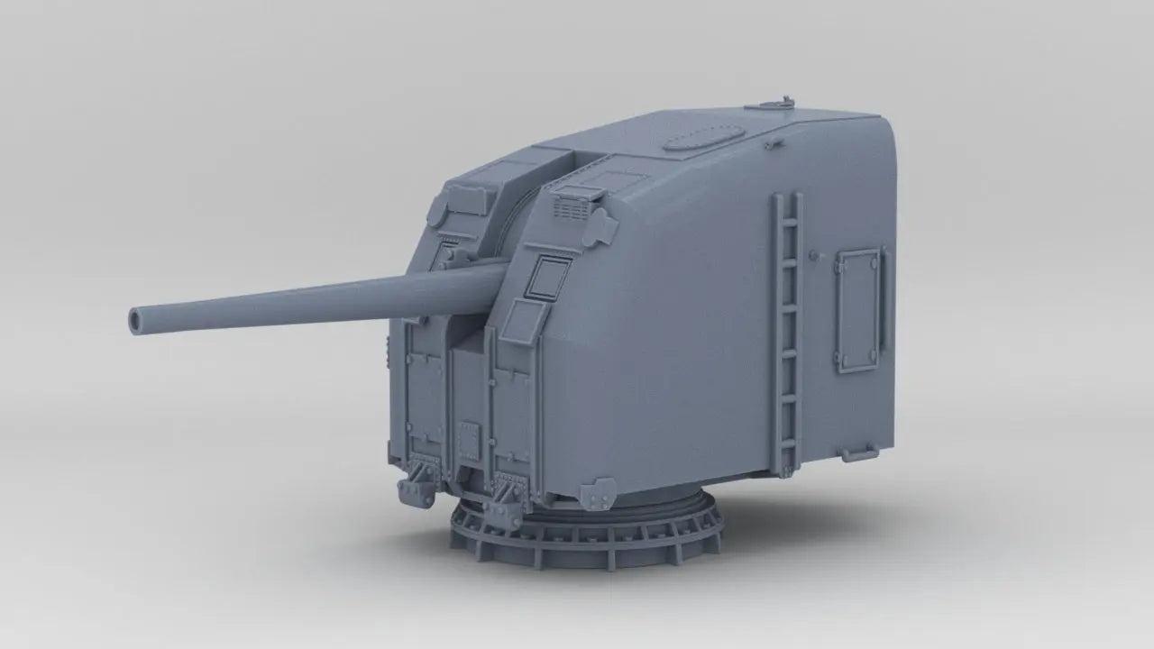 1/192 USN 5"/38 Cal. "Double Knuckle" Mount Light, Late Set - distefan 3d print