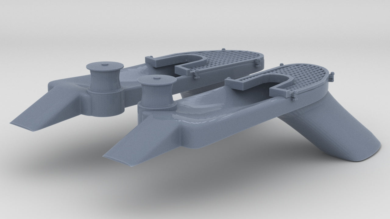1/192 USS BB59 Anchor Hawse Pipes Set (2pcs) - distefan 3d print