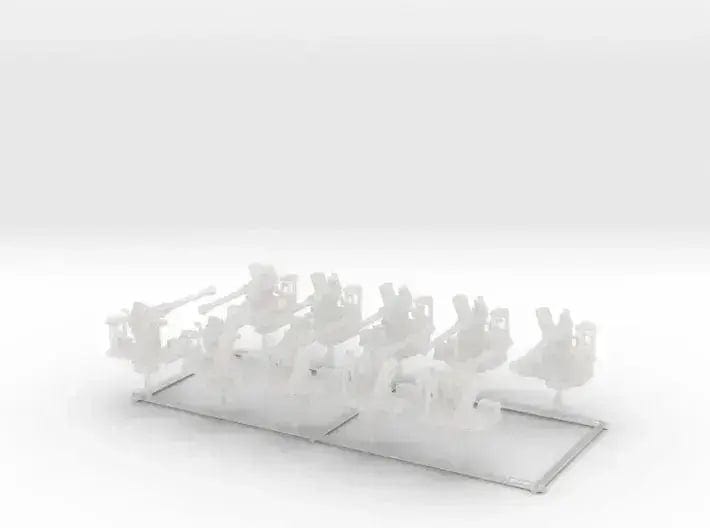 1/192 RN single 40mm Bofors AA mount set 10pcs - distefan 3d print