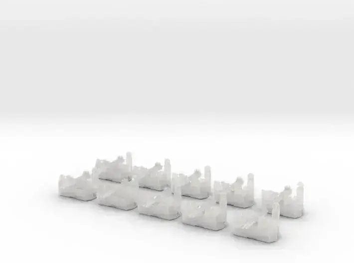 1/192 RN twin 40mm Bofors AA mount set 10pcs - distefan 3d print