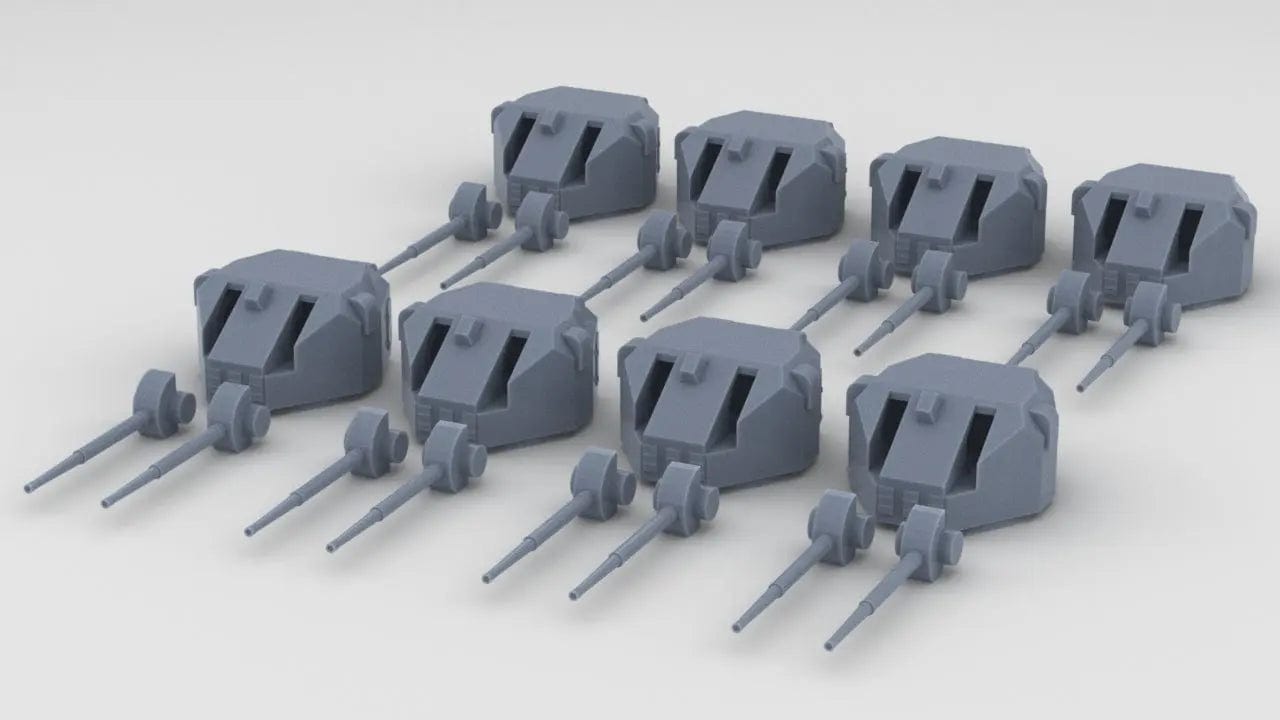 1/192 RN Twin QF 5.25-inch (133 mm) Gun Set (8pcs) - distefan 3d print