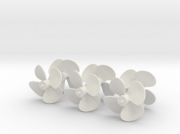 1/192 US Destroyers 4-Bladed Propellers Set 6pcs - Distefan 3D Print (Highly Detailed)