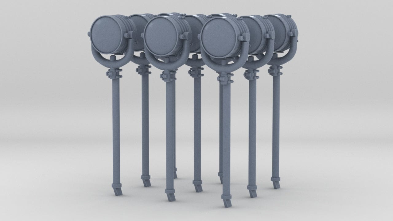 1/192 USN 12-inch Searchlight v1 Set (9pcs) - distefan 3d print