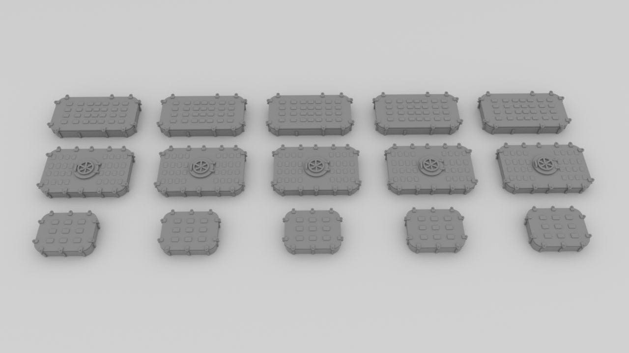 1/192 USN Deck Hatches (15 pcs) - Distefan 3D Print