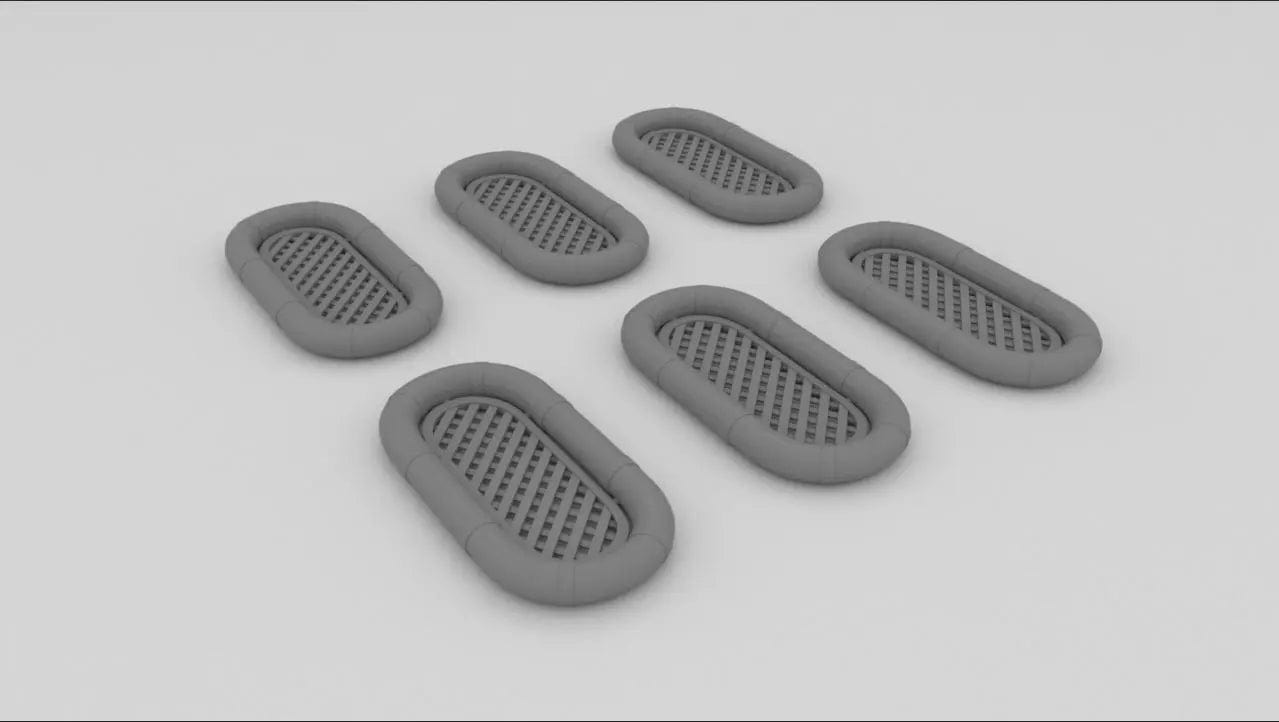 1/192 USN Life Raft Oval 25 Man Set 6pcs - distefan 3d print