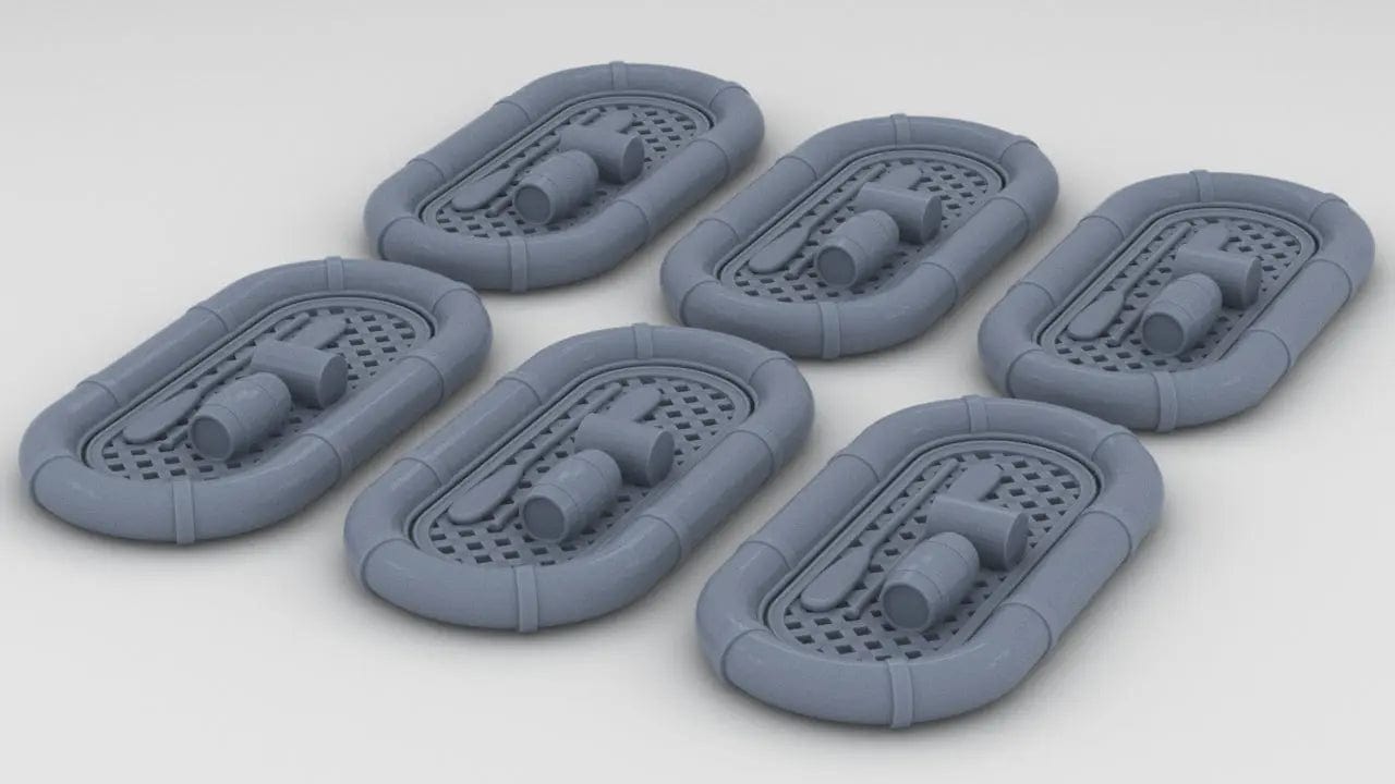 1/192 USN Life Raft Oval 25 Man w/. Aid Kit (6pcs) - distefan 3d print