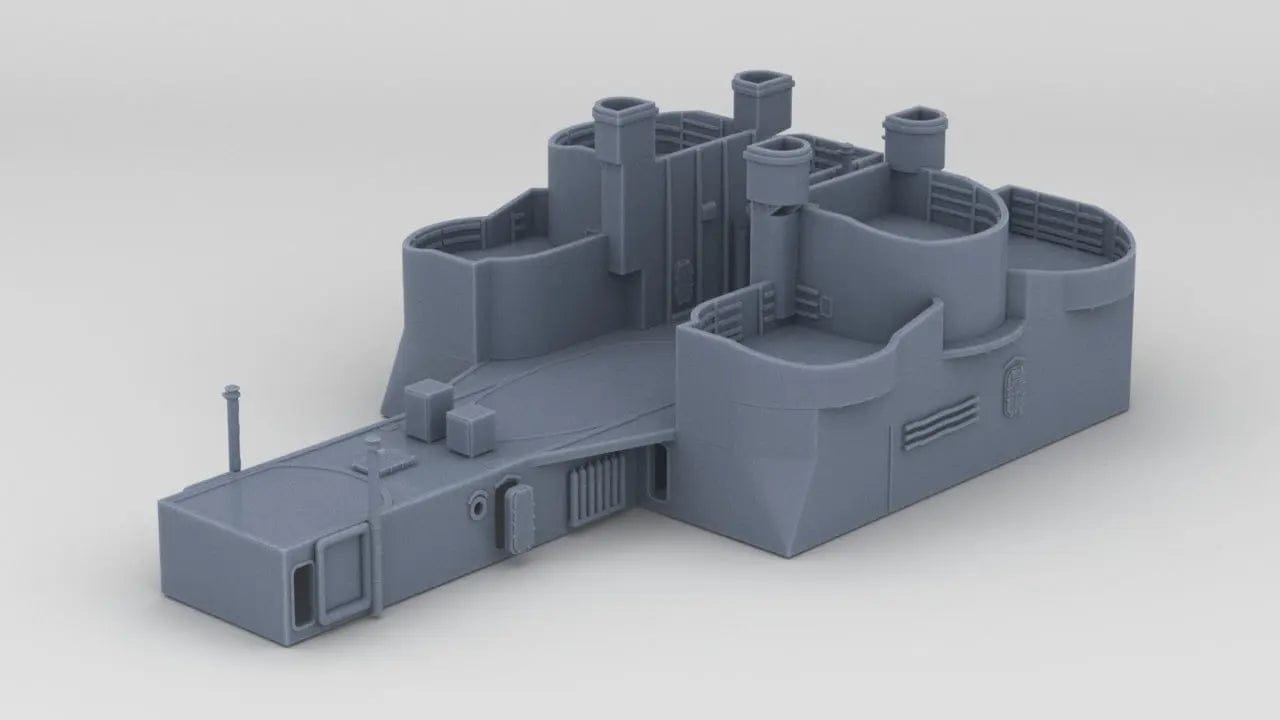 1/192 USS Iowa BB-61 Amidships Structure Deck 3 - distefan 3d print