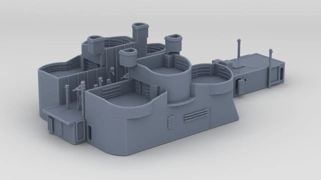 1/192 USS Iowa BB-61 Amidships Structure Deck 3 - distefan 3d print