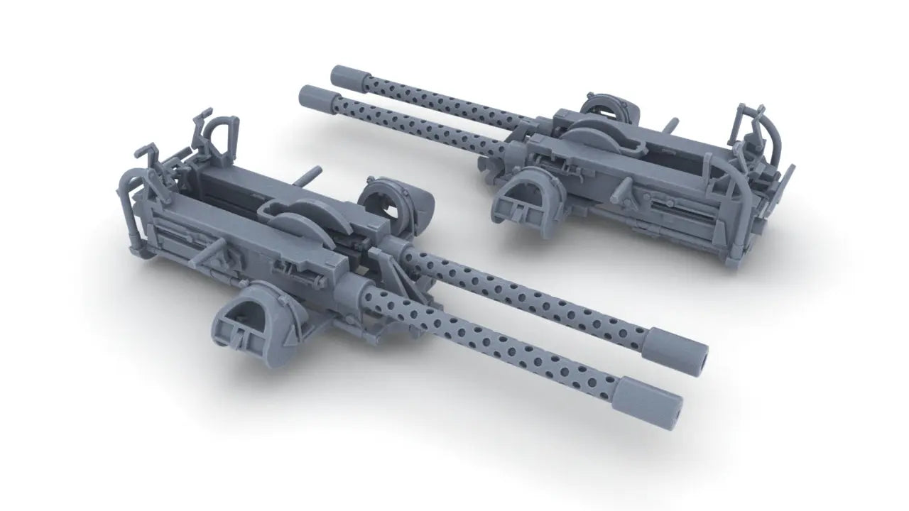 1/20 USN Twin .50-inch (12.7 mm) Browning M2 Machine Gun Set (2pcs) 3dspro