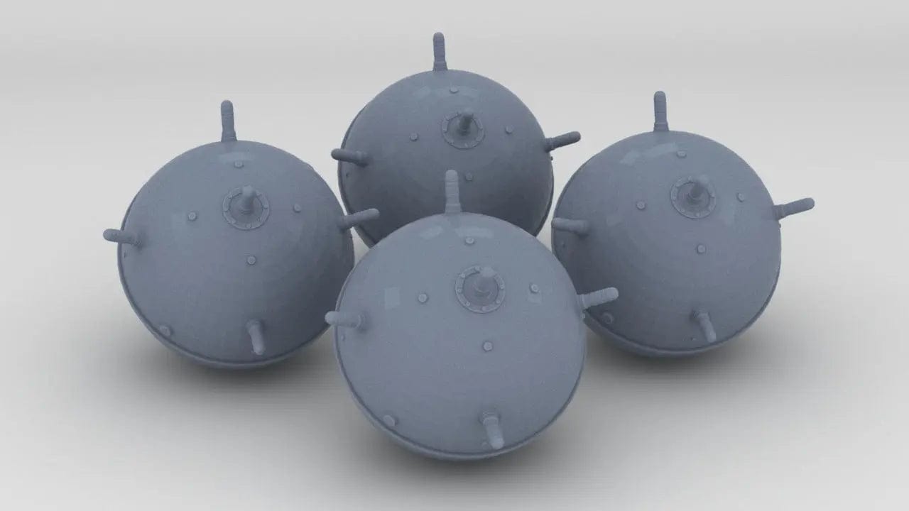 1/20 DKM Naval Mine Set (4pcs) - distefan 3d print