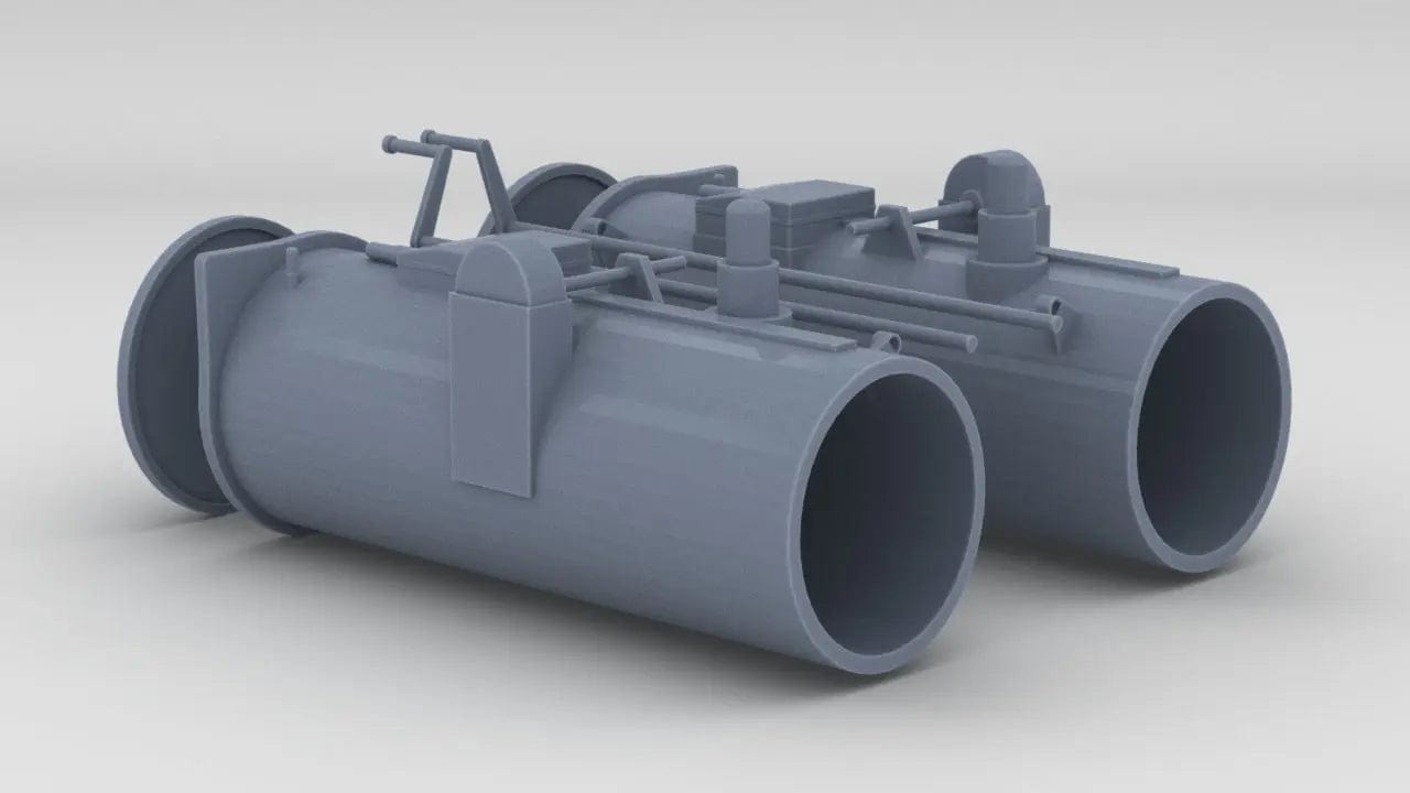 1/20 DKM Schnellboot S-100 Torpedo Tubes Set (2pcs) - distefan 3d print