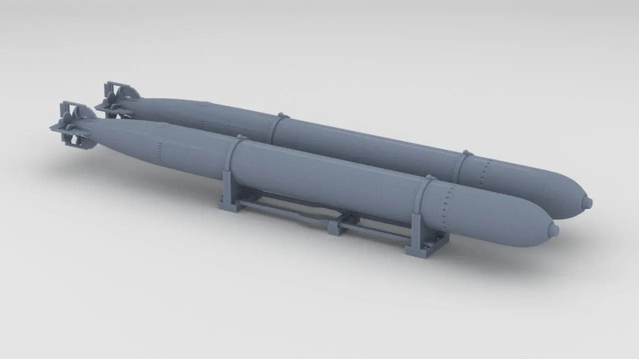 1/20 DKM Schnellboot Torpedo Mounted Set (2pcs) - distefan 3d print