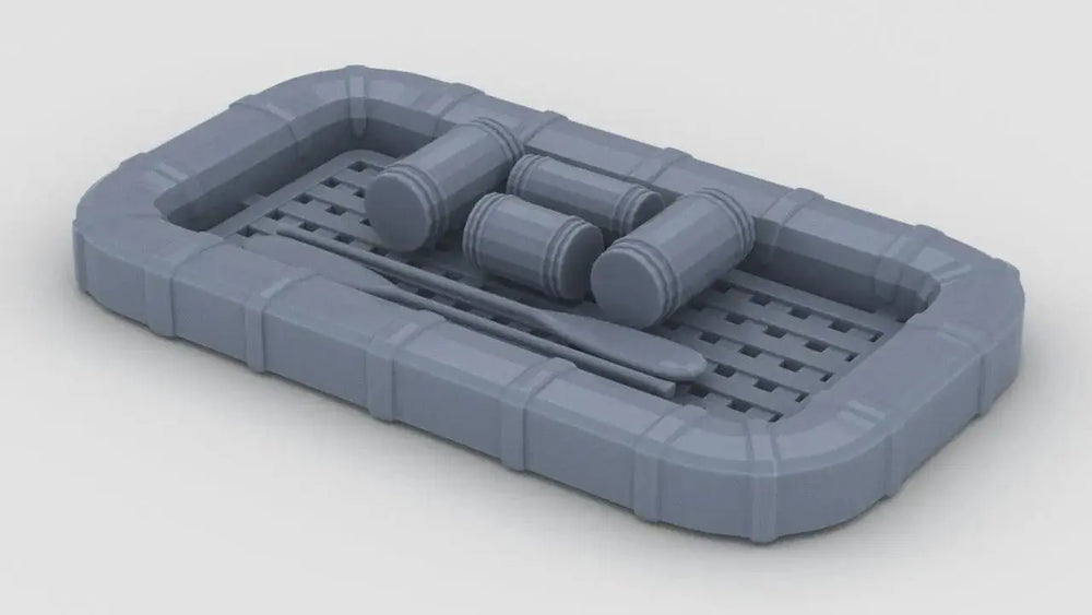 1/20 USN Life Raft Square w/ Aid Kit & Oars - distefan 3d print