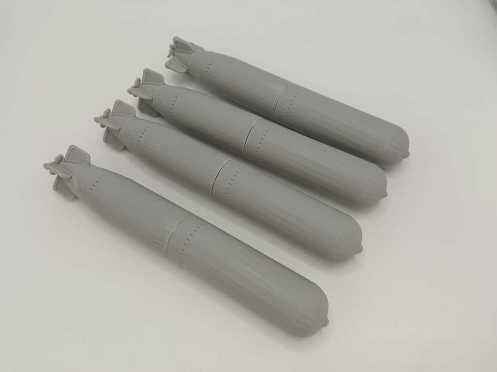 1/20 USN Mk13 Torpedo for PT Boat Set (4pcs) - distefan 3d print