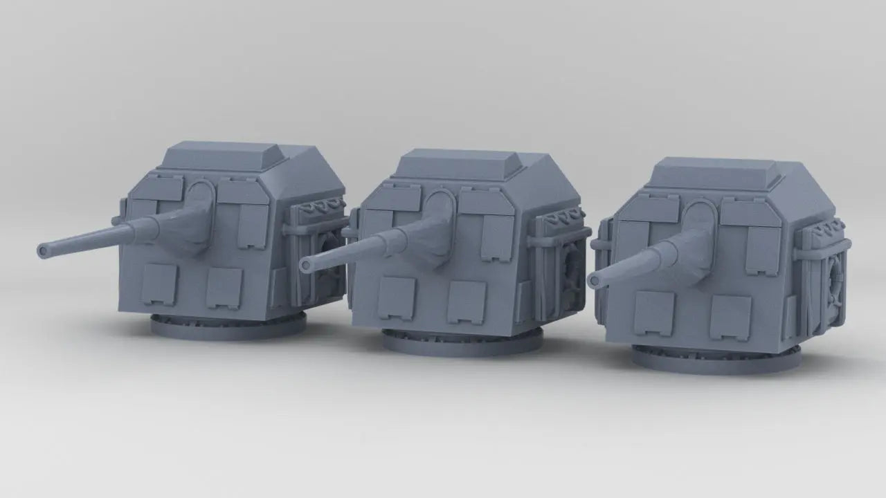 1/200 DKM 15cm 55 (5.9in) TBts KC/36 Single Mount Set (3pcs) - distefan 3d print