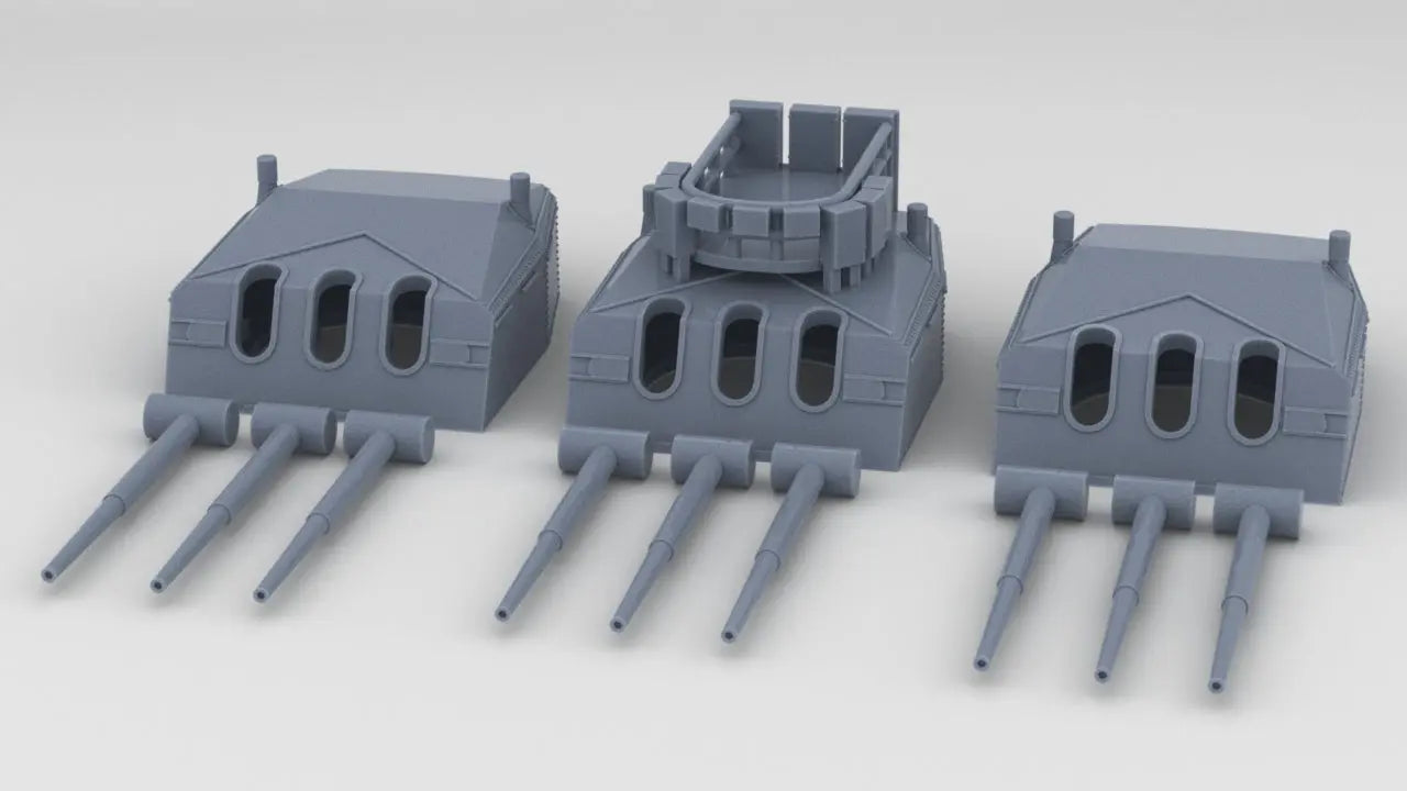 1/200 DKM 15cm (5.9in) SK C/25 in the Drh LC/28 Triple Turrets Set Resin3Dinteractive