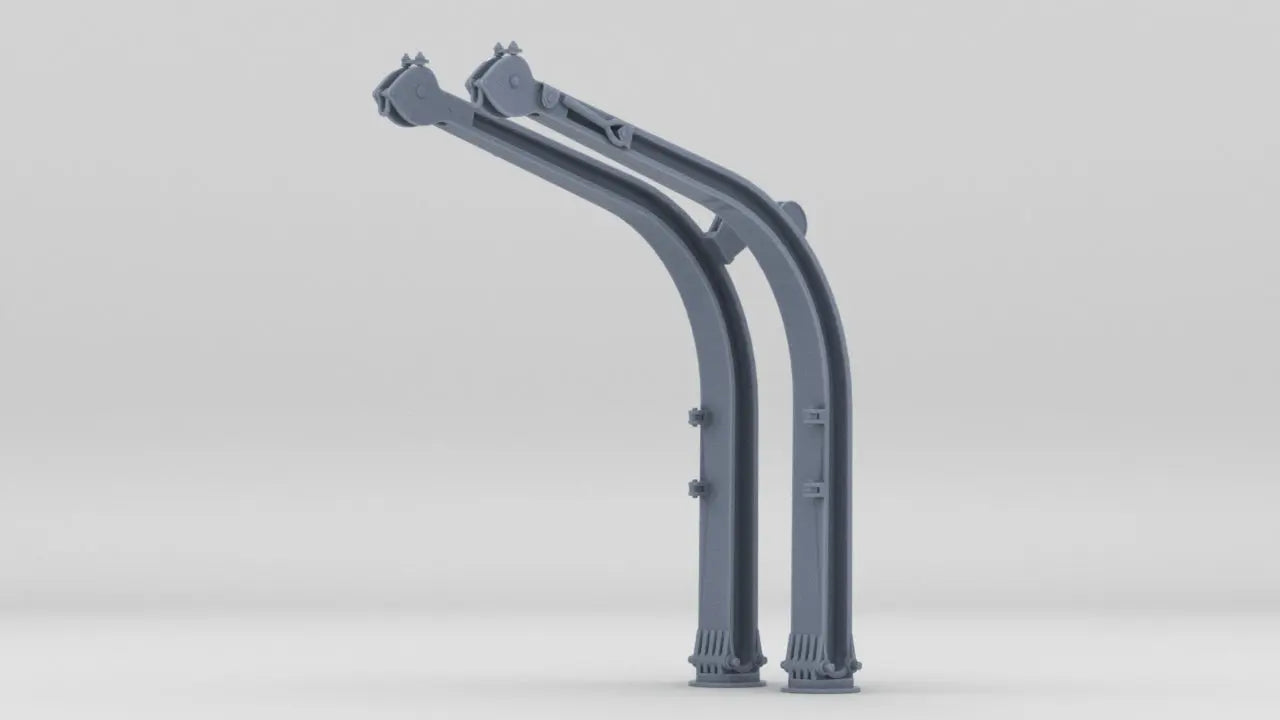 1/200 DKM Bismarck Davits for Boat Long 8m Set (2pcs) Resin3Dinteractive