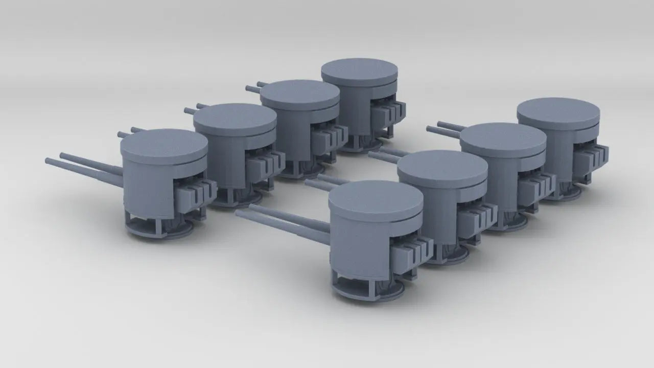 1/200 DKM Graf Zeppelin Hull 15cm Twin Gun Set (8pcs) - distefan 3d 