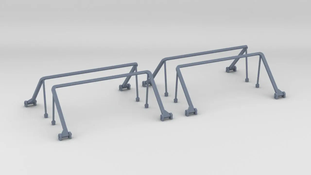 1/200 DKM H-39 Hull Side Amidships Row Boat Davit Frames Set (4pcs) - distefan 3d print