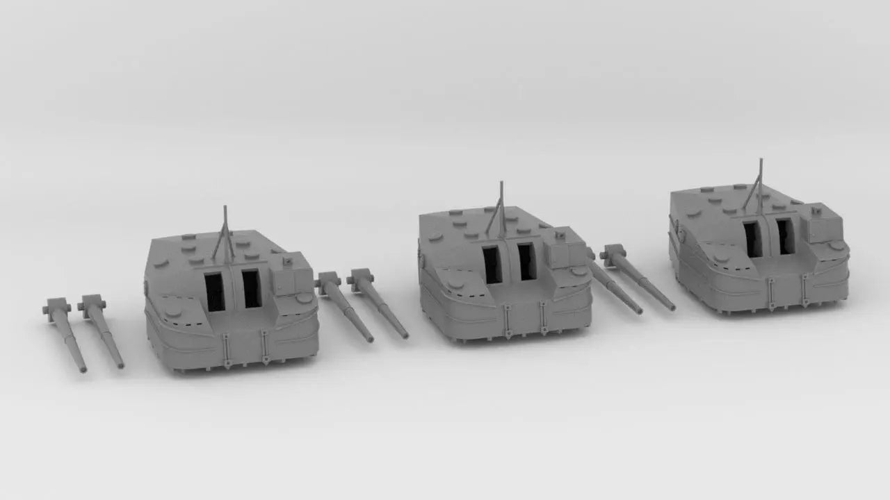 1/200 IJN Type 3 127mm 50 Cal. Naval Gun Set (3pcs) - distefan 3d print