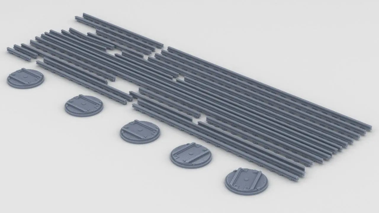 1/200 IJN Yamato Turntables & Rails (Aft Deck) Set v2 - distefan 3d print