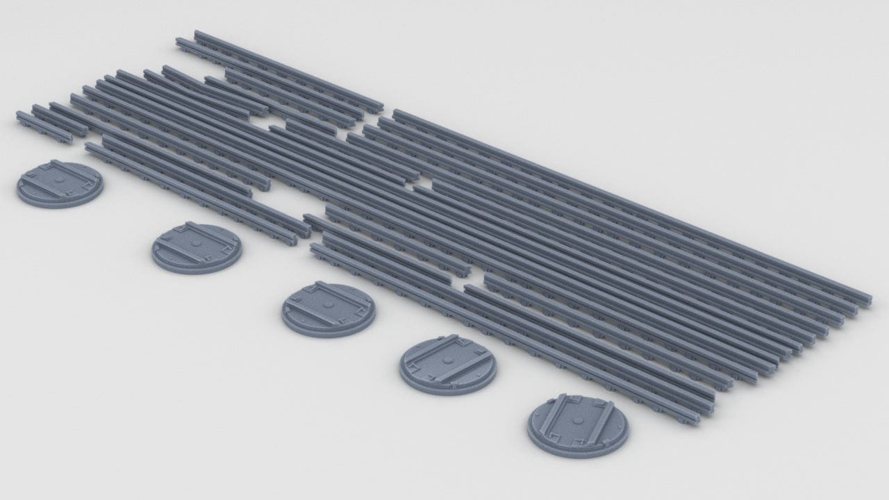 1/200 IJN Yamato Turntables & Rails (Aft Deck) Set v2 - distefan 3d print