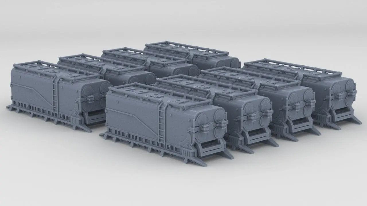 1/200 US Tomahawk Missile - Armored Box Launchers Set (8pcs) - distefan 3d print