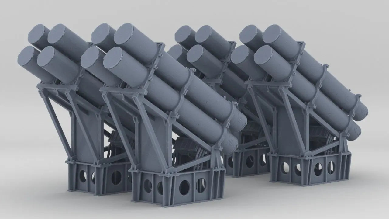 1/200 US Two Harpoon Launchers Set (4pcs) Resin3Dinteractive