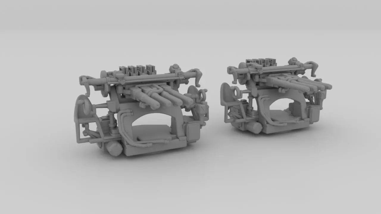 1/200 USN 1.1 inch 75 (28 mm) quad mount gun set 2pcs Shapeways