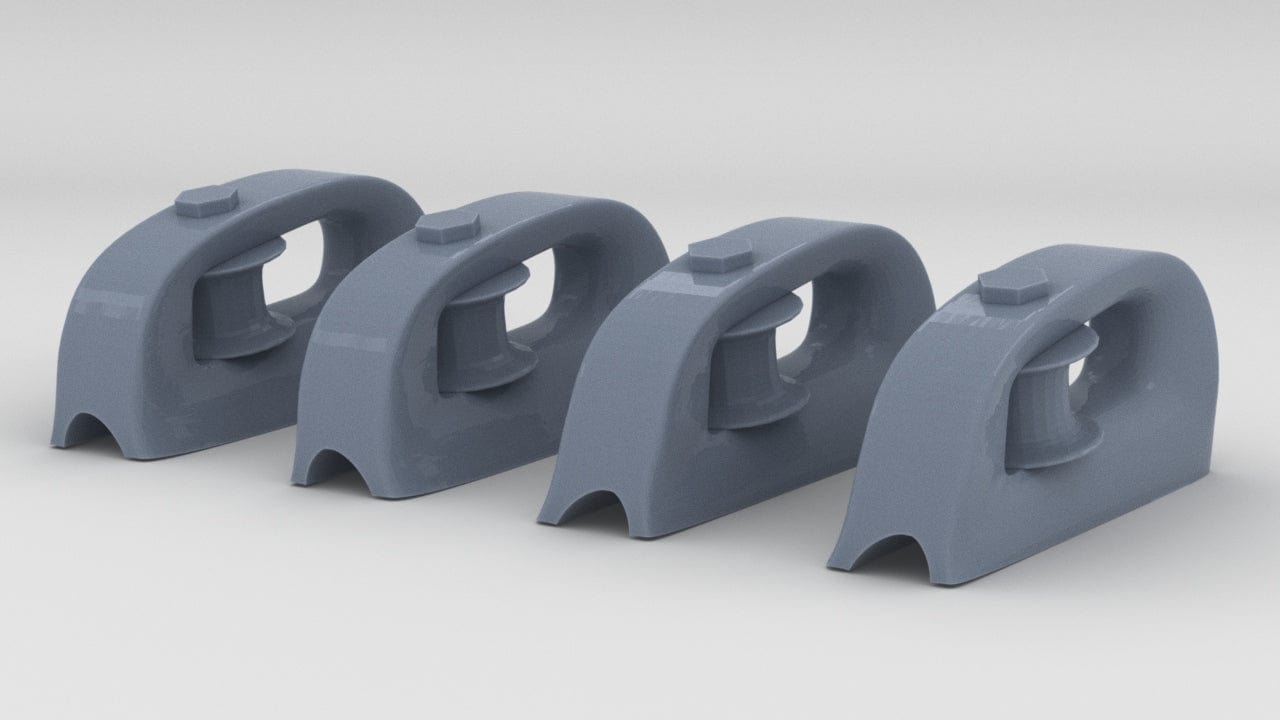 1/200 USS Iowa Closed Roller Chocks Set (4pcs) - distefan 3d print