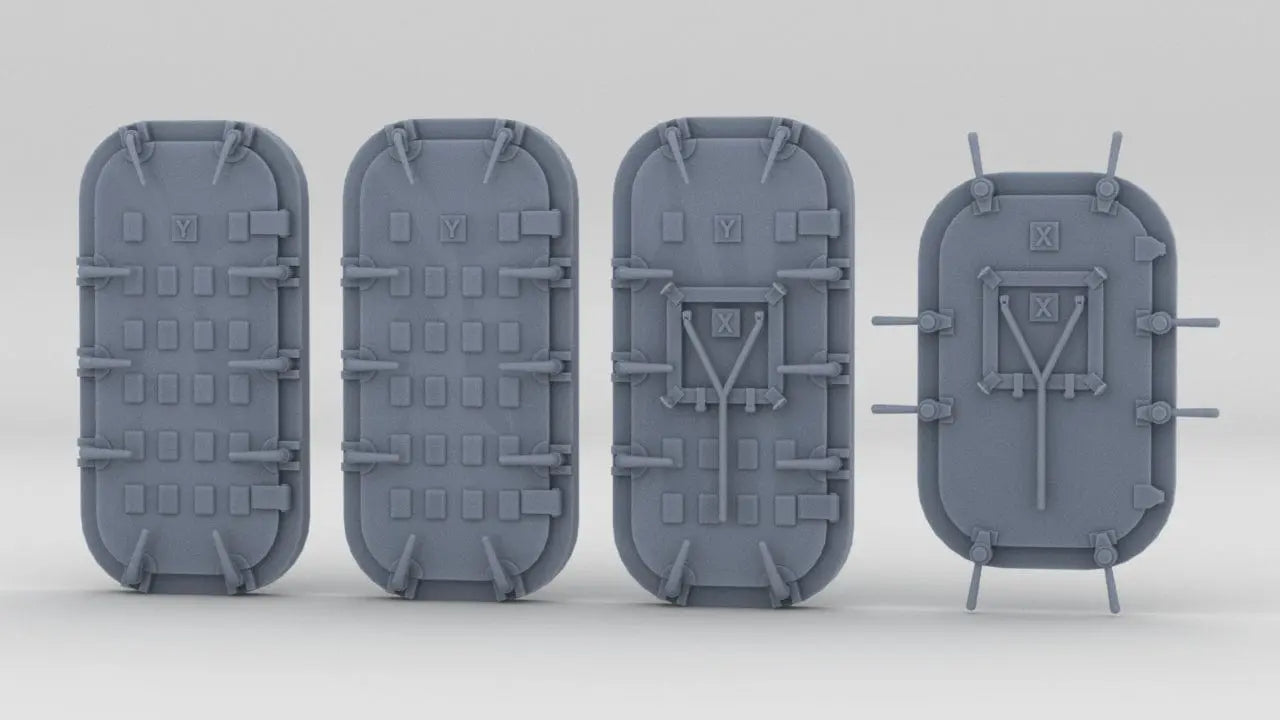 1/200 USS Iowa Doors for Forward Barbette House Set (4pcs) - distefan 3d print