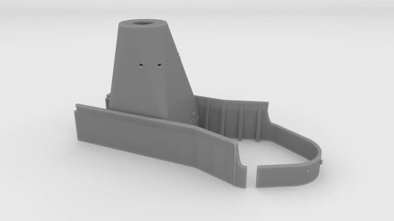 1/200 USS Iowa '84 Aft Deck 3 Rangefinder House Shapeways