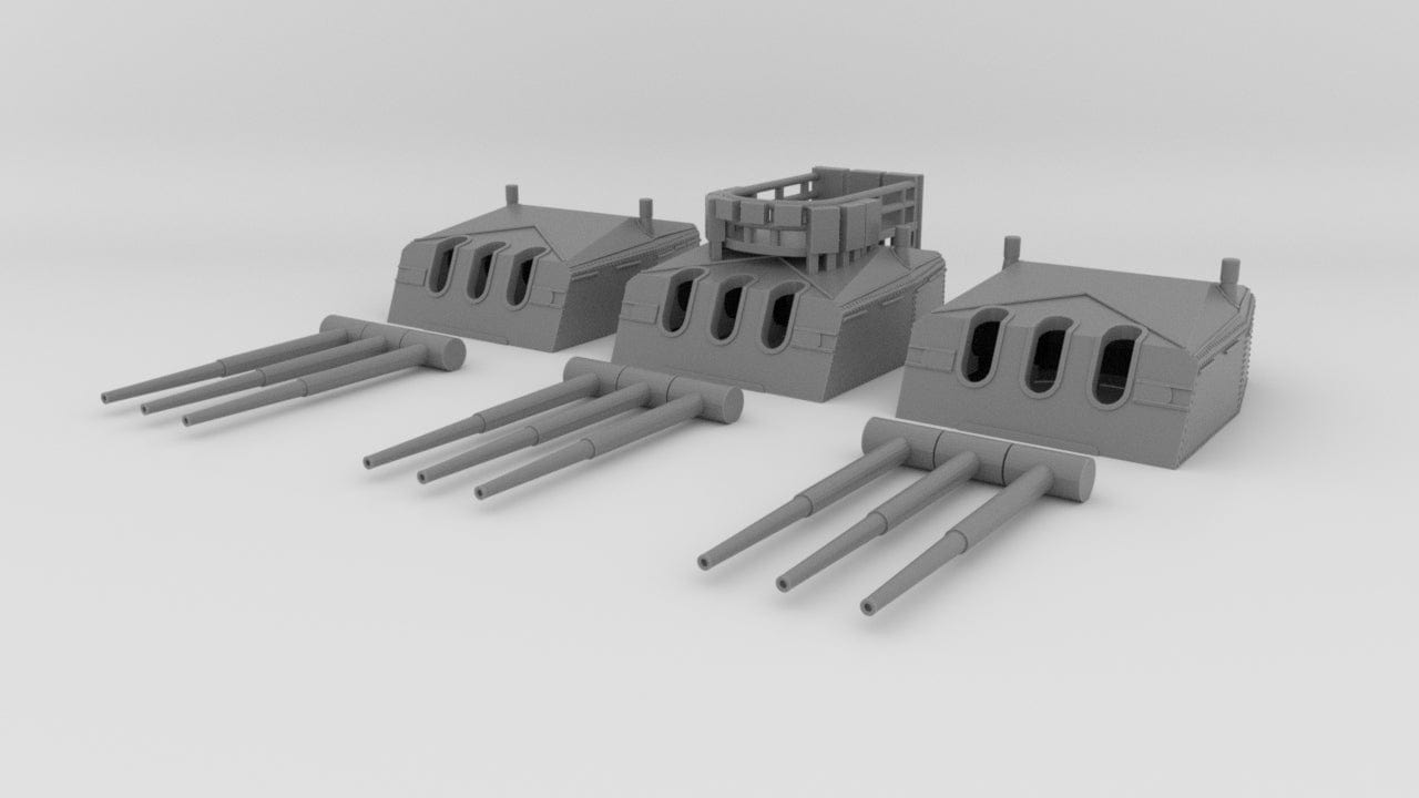 1/200 DKM 15cm (5.9in) SK C/25 in the Drh LC/28 Triple Turrets Set Resin3Dinteractive