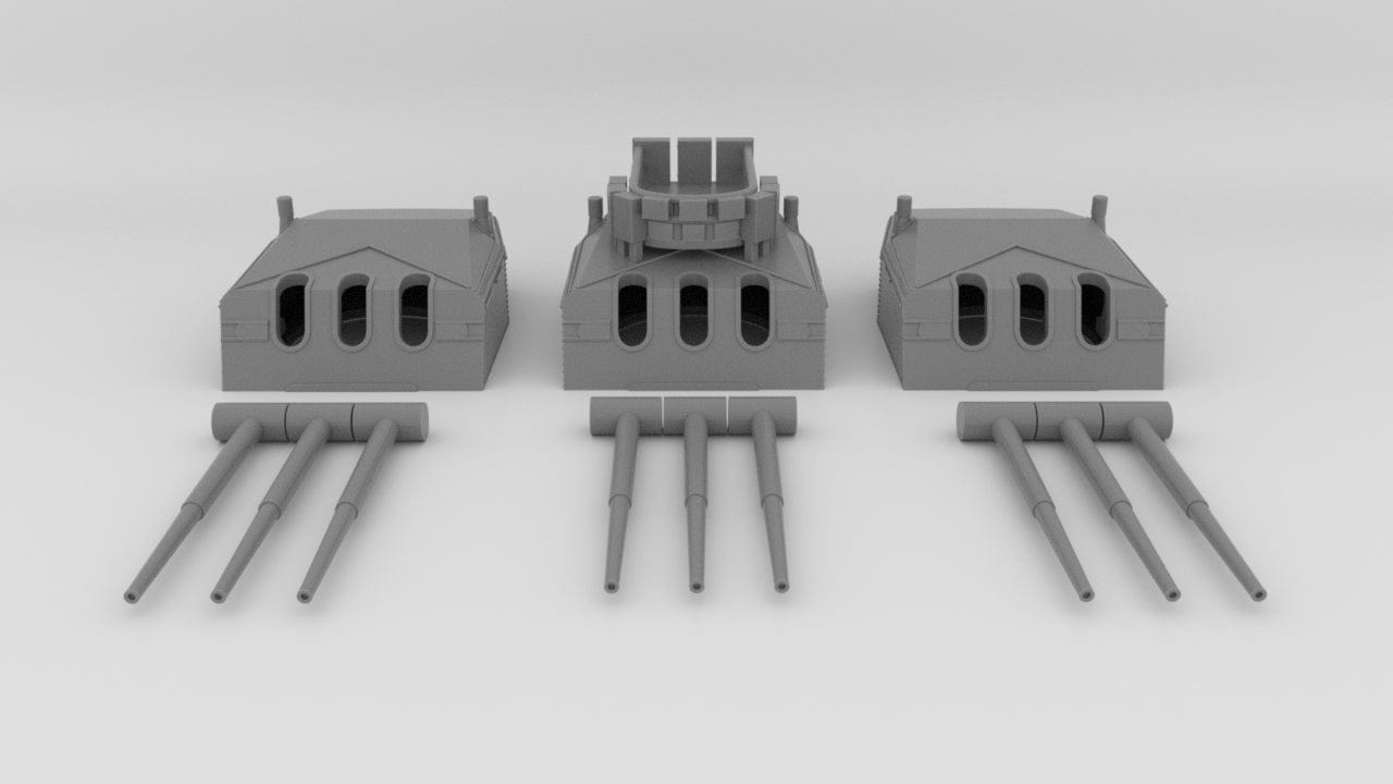 1/200 DKM 15cm (5.9in) SK C/25 in the Drh LC/28 Triple Turrets Set Resin3Dinteractive