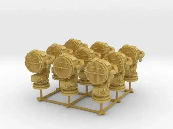 1/200 DKM 160cm Searchlight Set (9 pcs) - Distefan 3D Print - Upgrade Your Ship Model